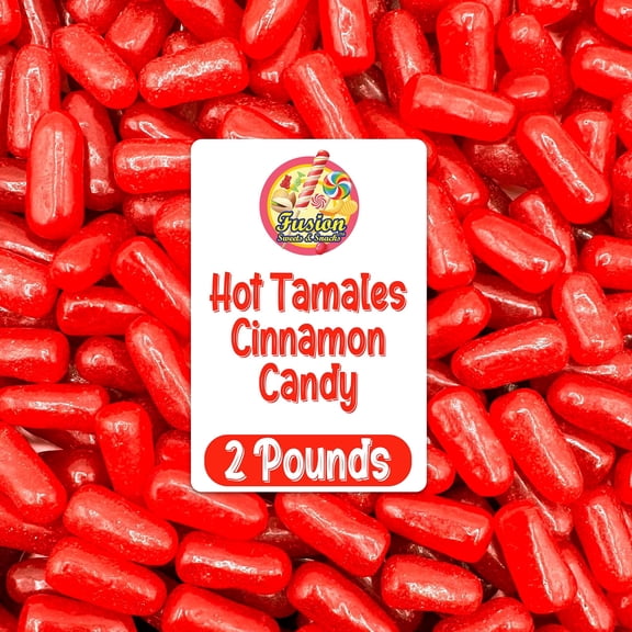 Hot Tamales Fierce Cinnamon Candy - 2 Pound Bulk Bag Spicy Hot Tamales, Chewy Cinnamon Candy, Gluten and Fat Free Red Candies