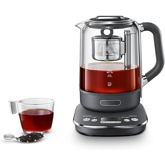 Hot Tea Maker, Glass Electric Kettle with Auto Lift Tea Infuser and Temperature Control, 1.7L