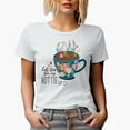 thumbnail image 1 of Hot Tea for my Hottie Quote & Cute Hand Drawn Teacup with Flowers Art Merch Gift, White T-Shirt, 2XL, 1 of 5