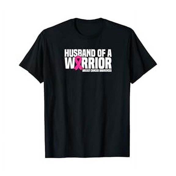 Hot Tee With Mens Husband Of A Warrior Pink Ribbon Pink Awareness S-5XL T-Shirt