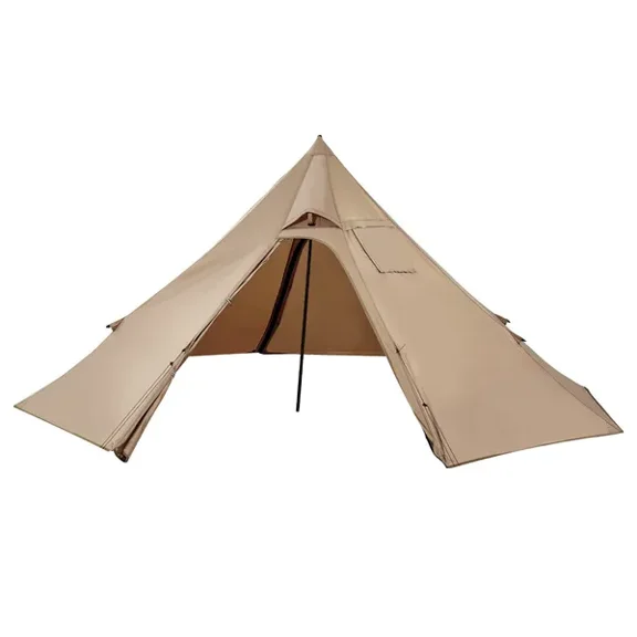 Hot Tent for 2 Persons Portable Winter Tipi Tent with Stove Jack Waterproof Canvas Camping Tent Lightweight 4 Season Shelter for Hiking Fishing Backpacking Size S