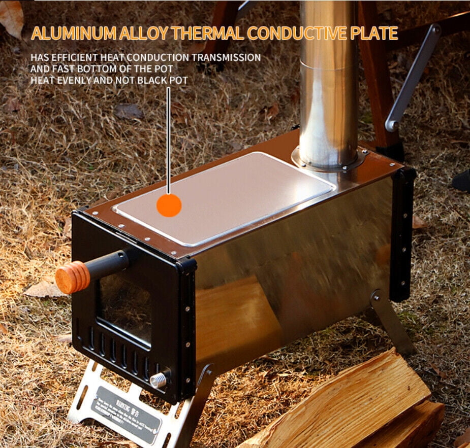 Hot Tent Stove Jack Wood Burning Portable w Vent Pipe Camping Fire Kit Winter Walmart