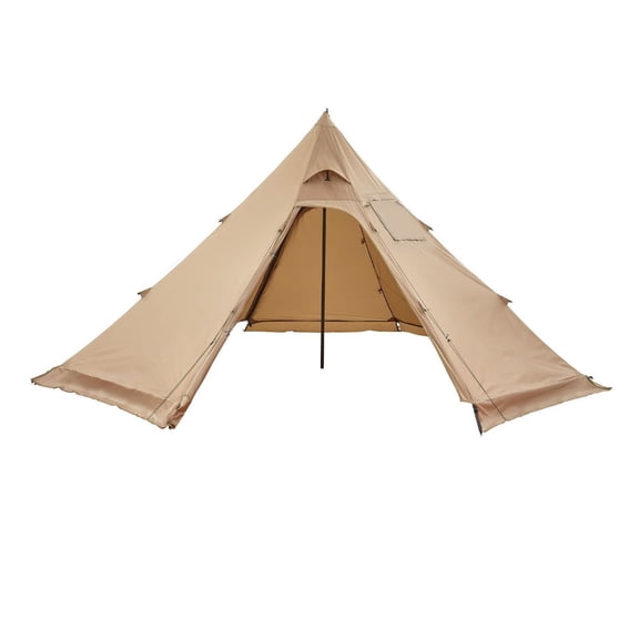Hot Tent for 4 Persons, Winter Tipi Tent with Stove Jack, Waterproof Camping Tent, 4 Season Shelter for Hiking Backpacking - M Size