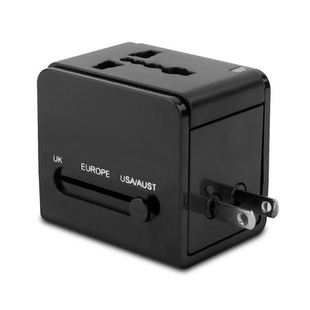 Hot Tips Universal International Travel Plug Adapter, Black