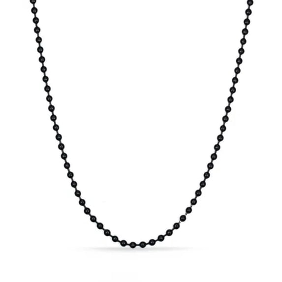 Hot Titanium Steel Beads Necklace Charm Silver/Gold/Black Long Chain Jewelry