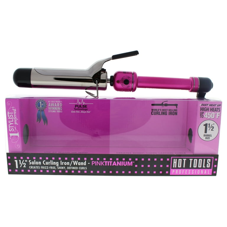 Hot Tools Professional Pink Titanium 1.5 Inch Curling Iron Wand HPK46 for Unisex Walmart