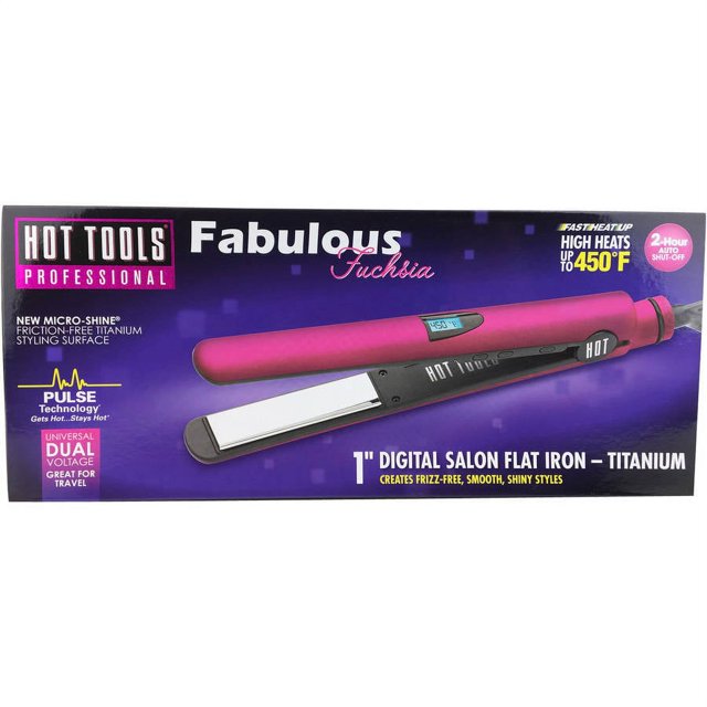Hot Tools Professional Fabulous Fuchsia 1" Titanium Digital Salon Flat