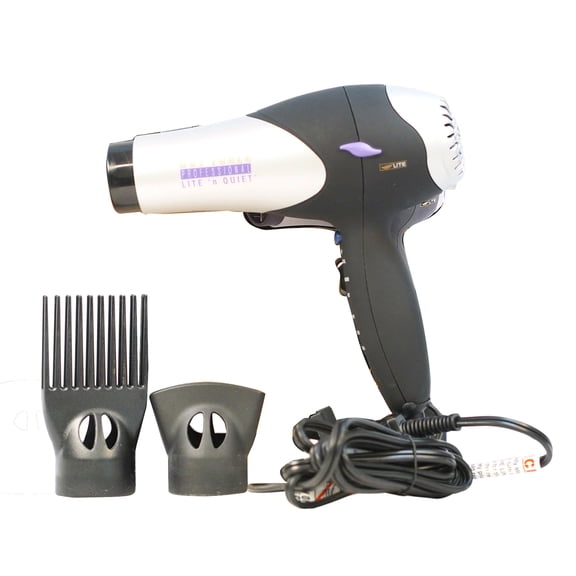Hot Tools Professional Lite n Quiet Turbo Dryer - Model # 1069S - Silver/Black - 1 Pc Hair Dryer