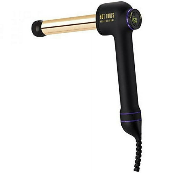 Hot Tools Universal Dual Voltage 1 Inch Professional Lightweight 24K gold-plated Digital Curling Iron Includes Heat-resistant Glove