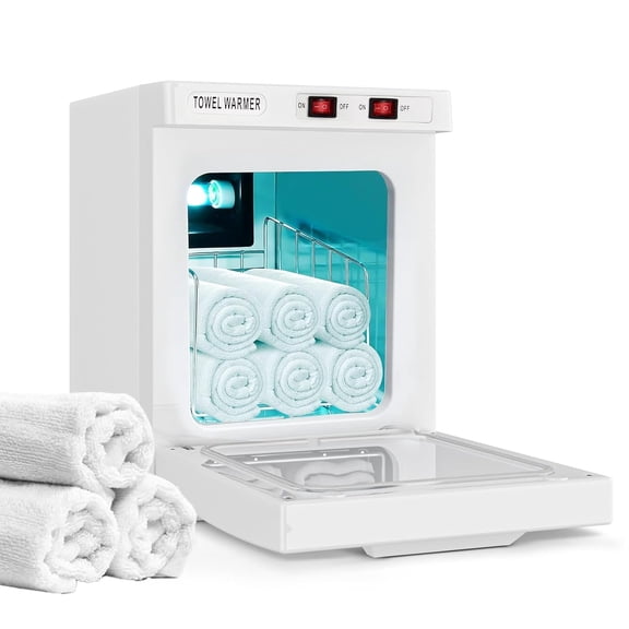 Hot Towel Cabinet, Hot Towel Warmer Cabinet with LED Temperature Display, Extra Large Capacity Heater for Spa, Massage, Salon, Home Use (White 5L)