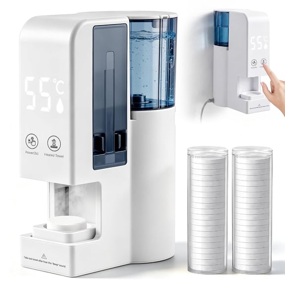 Hot Towel Dispenser, Automatic Smart Hot Towel Warmer, 5-Second Fast Heat Constant Temperature 55 Towel Warmers for Bathroom and Salon, with 40 Compressed Towel Tablets