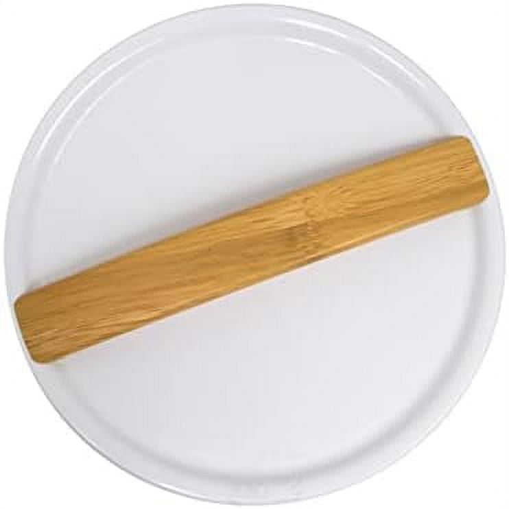 Hot Towel Warmer Lid, Replacement White With Oak/Bamboo Handle TWB01 TWB02 TWBA2000 TWB2001