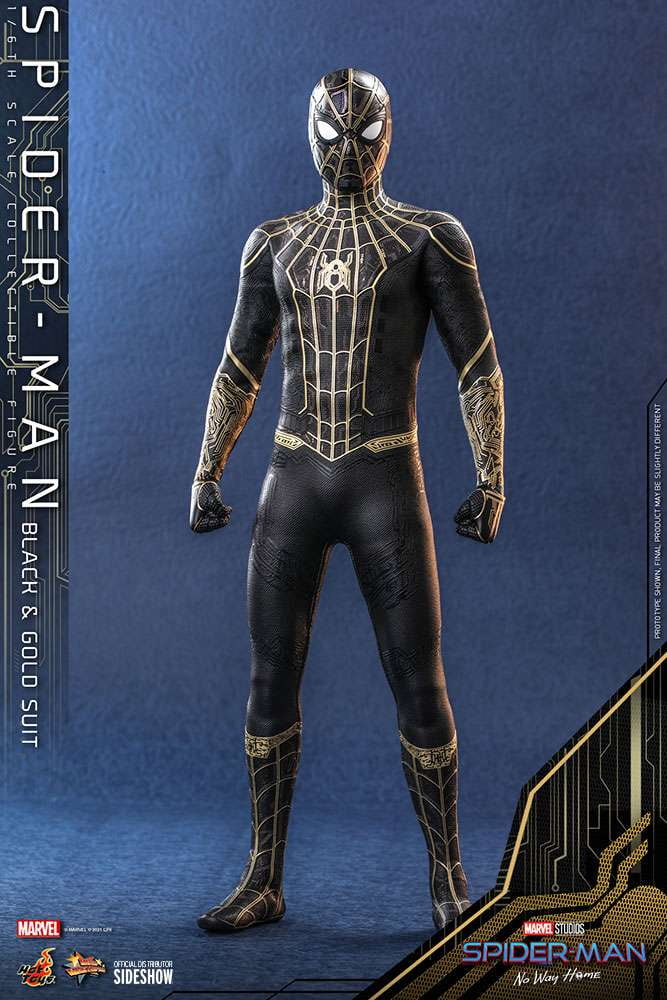 Hot Toys Spider-Man Black & Gold Spider-Man No Way Home MMS 1/6 Scale Exclusive