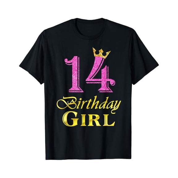 Hot Trending 14 Birthday Girl Princess Shirt 14 Years Old 14th Birthday T-Shirt Vintage Tee -Birthday Gifts