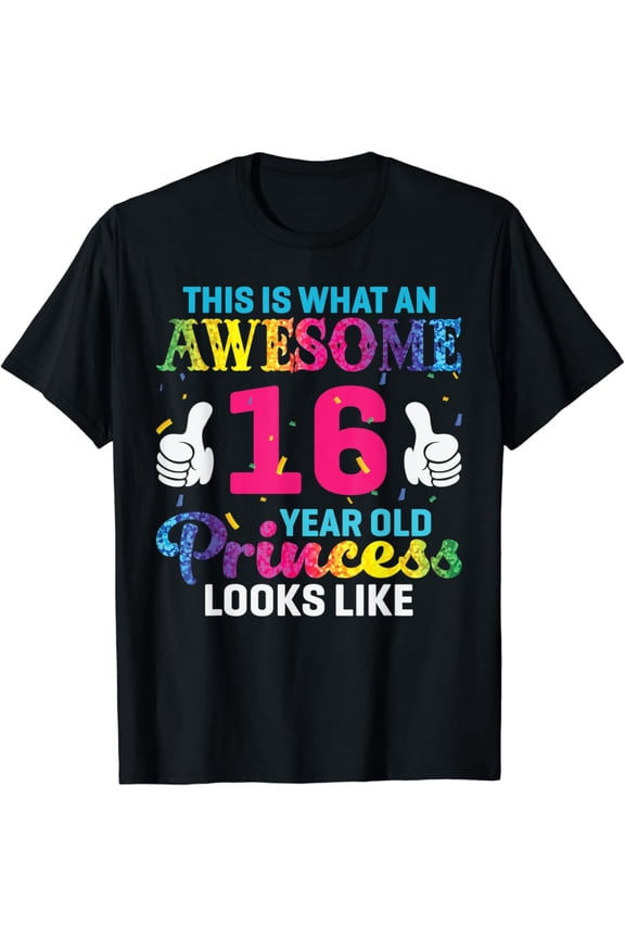 Hot Trending 16 Years Old Girl Birthday Quote 16th B-day Princess Graphic T-Shirt Vintage Tee -Birthday Gifts