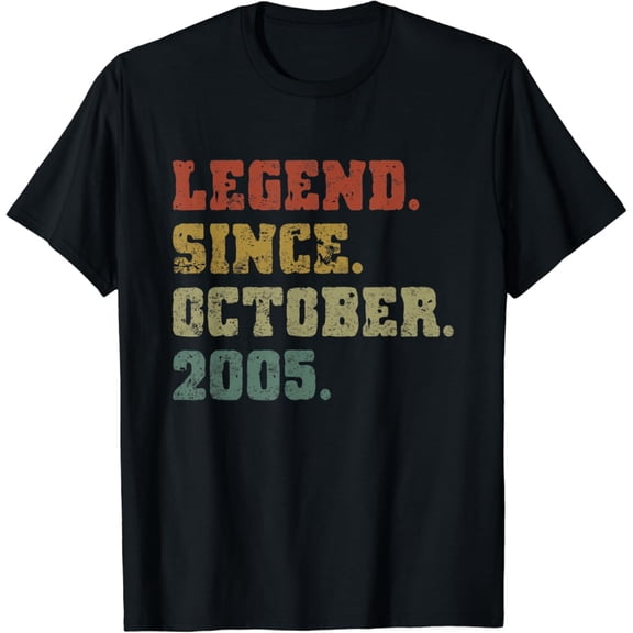 Hot Trending 16th Birthday Gifts 16 Years Old Legend Since October 2005 T-Shirt Vintage Tee -Birthday Gifts