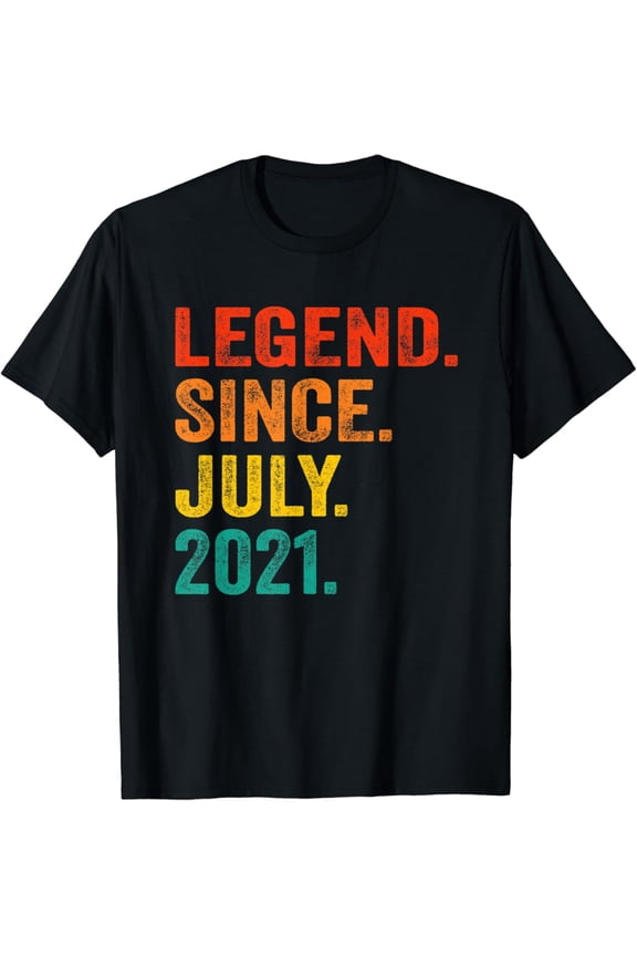 Hot Trending 1st Birthday Legend Since July 2021 1 Years Old Vintage T-Shirt Vintage Tee -Birthday Gifts