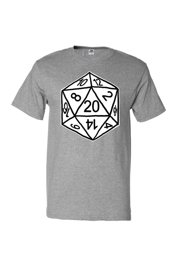 Hot Trending 20 Sided White Dice T-Shirt Dungeons Gamers Nerds Geeks Freaks Art S-5Xl Birthday Gifts; For Men & Women