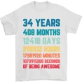 thumbnail image 1 of Hot Trending 34th Birthday 34 Year Old T-Shirt Design Preview Only, 1 of 4