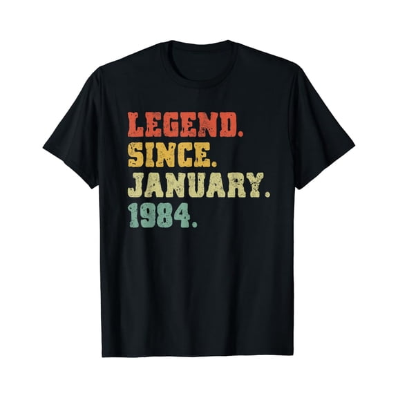 Hot Trending 37th Birthday Gifts 37 Years Old Legend Since January 1984 T-Shirt Vintage Tee -Birthday Gifts
