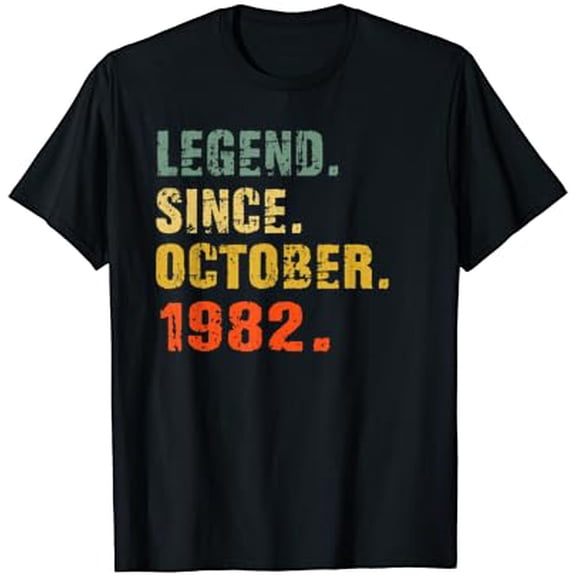 Hot Trending 40 Year Old 40th Birthday Gifts Legend Since October 1982 T-Shirt Vintage Tee -Birthday Gifts