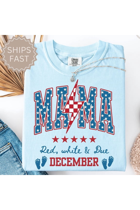Hot Trending 4Th Of July Pregnancy Announcement Shirt, American Mama, Red White And Due, Patriotic Maternity Tee, July Fourth Shirt For Mom To Be S-5Xl Birthday Gifts; For Men & Women