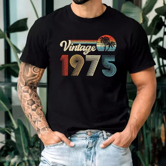 Hot Trending 50Th Birthday Gifts For Him Her Shirt Vintage 1975 Shirt For Men Women American S-5Xl Birthday Gifts; For Men & Women