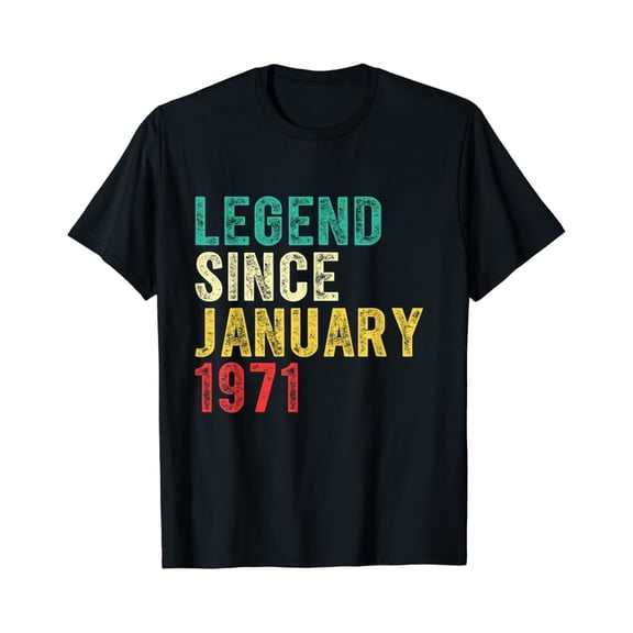 Hot Trending 50th Birthday Legend Since January 1971 Gifts 50 Years Old T-Shirt Vintage Tee -Birthday Gifts