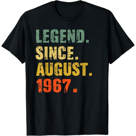 Hot Trending 55 Year Old 55th Birthday Gifts Legend Since August 1967 T-Shirt Vintage Tee -Birthday Gifts