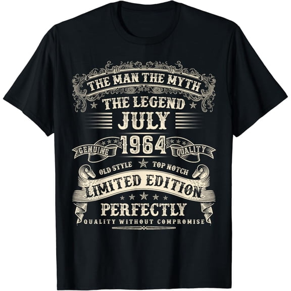 Hot Trending 60 Year old Bday Gifts For Men July 1964 Birthday 60th T-Shirt Vintage Tee -Birthday Gifts