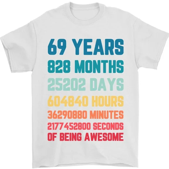 Hot Trending 69th Birthday 69 Year Old T-Shirt Design Preview Only