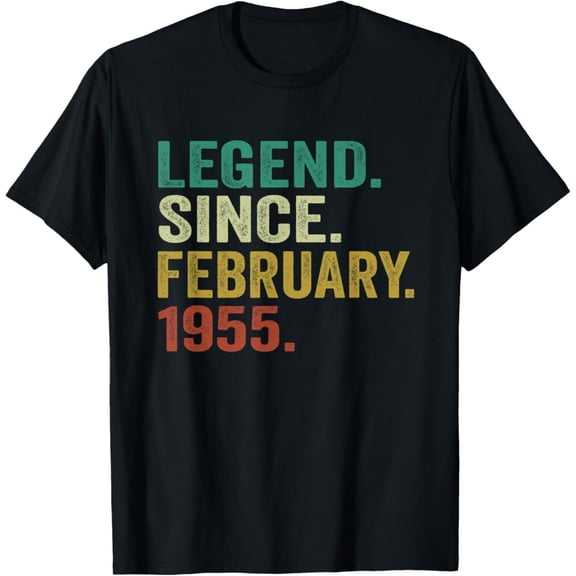 Hot Trending 70 Years Old Gifts Legend Since February 1955 70th Birthday T-Shirt Vintage Tee -Birthday Gifts