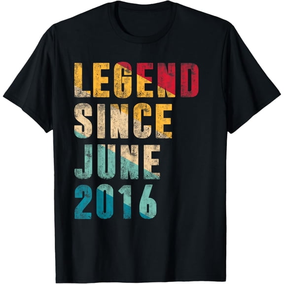 Hot Trending 8 Years Old Bday Gifts Legend Since June 2016 8th Birthday T-Shirt Vintage Tee -Birthday Gifts