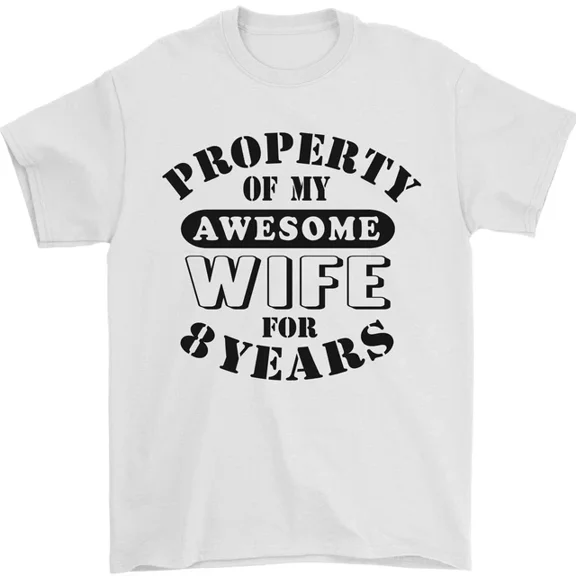 Hot Trending 8th Wedding Anniversary 8 Year Funny Wife T-Shirt Design Preview Only