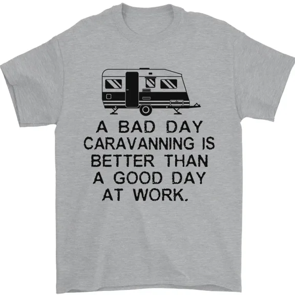 Hot Trending A Bad Day Caravanning Caravan Funny T-Shirt Design Preview Only