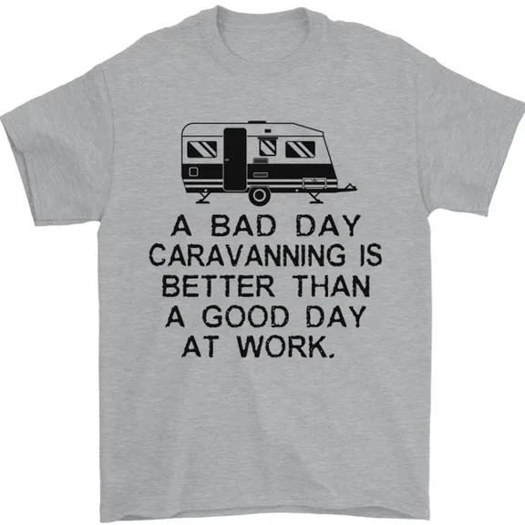 Hot Trending A Bad Day Caravanning Caravan Funny T-Shirt Design Preview Only