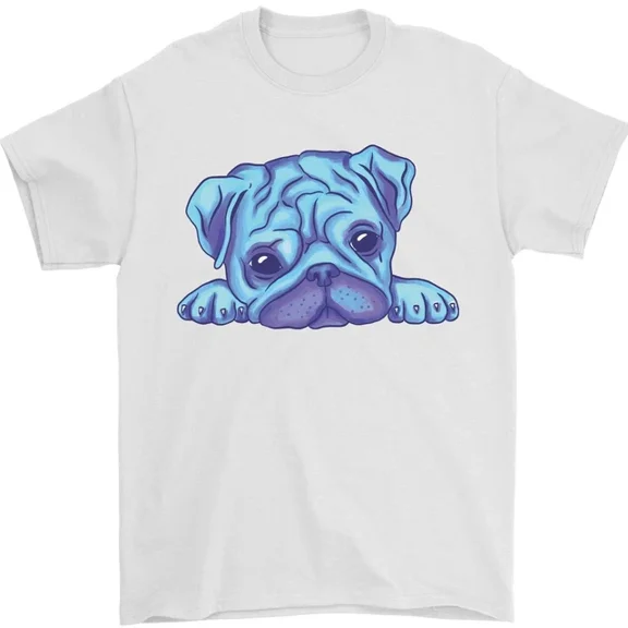 Hot Trending A Blue Watercolour Pug T-Shirt Design Preview Only