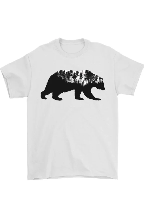 Hot Trending A Double Exposure Grizzly Bear Trekking T-Shirt Design Preview Only