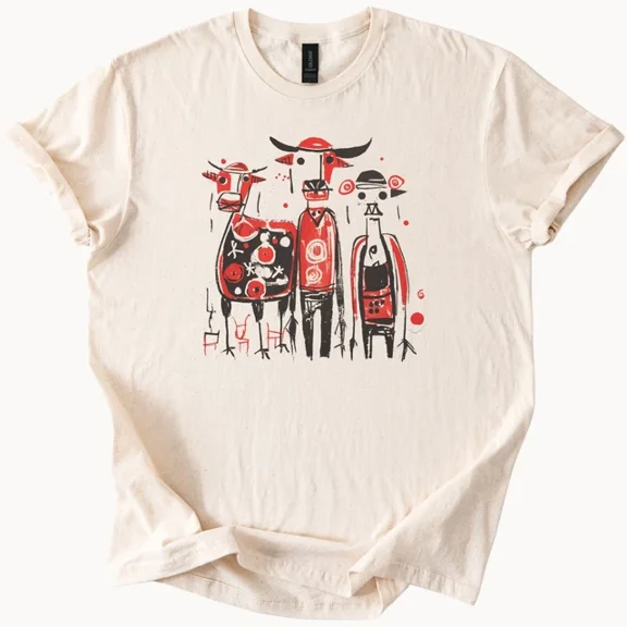 Hot Trending Abstract Bulls Tee Quirky Animal Graphic Shirt Design Preview Only