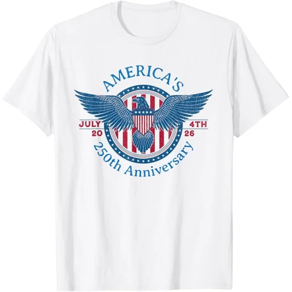 Hot Trending America 250Th Anniversary Patriotic Eagle Semiquincentennial T-Shirt S-5Xl Birthday Gifts; For Men & Women