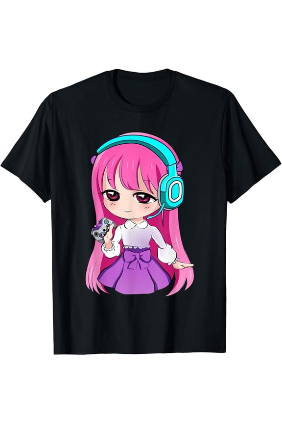 Hot Trending Anime and Gaming chibi graphic Anime girl Video Games T-Shirt Vintage Tee -Birthday Gifts