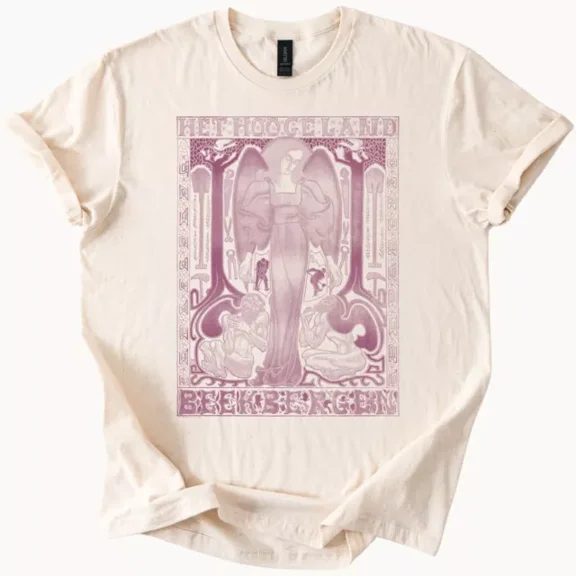 Hot Trending Art Nouveau Angel Graphic Shirt Vintage Style Gothic Fantasy T Shirt Cotton Design Preview Only