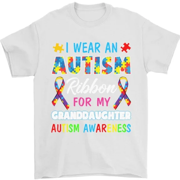 Hot Trending Autism Ribbon For My Granddaughter Autistic T-Shirt Design Preview Only