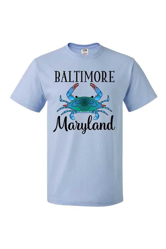 Hot Trending Baltimore Maryland Vacation Blue Crab T-Shirt Apparel Seafood Mens S-5Xl Birthday Gifts; For Men & Women