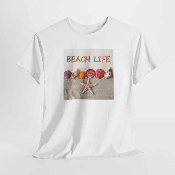 Hot Trending Beach Life Unisex Heavy Tee Perfect for Summer Vibes Gildan 5000 Design Preview Only