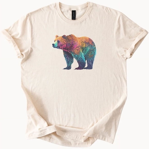Hot Trending Bear Spirit Animal Graphic Tee Colorful Nature Art Shirt Design Preview Only