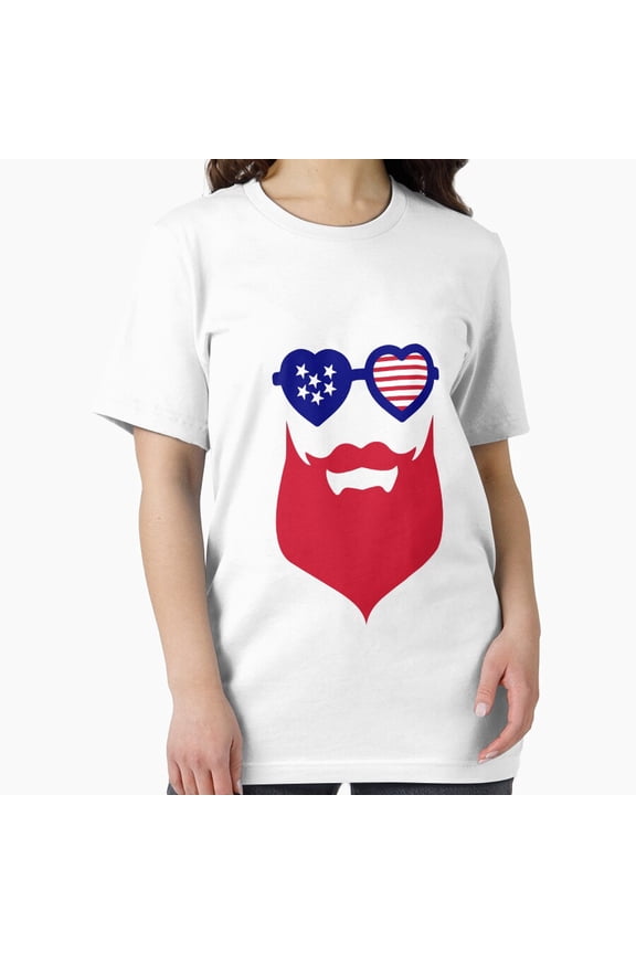 Hot Trending Bearded Man Celebrates 4Th Of July Tshirt, Gift For Patriotic, Independence Day Shirt, Red White Blue Shirt, S-5Xl Birthday Gifts; For Men & Women