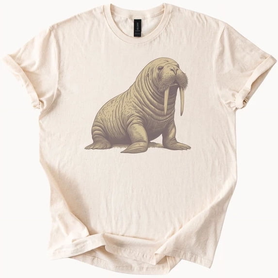 Hot Trending Big Walrus Graphic T-Shirt Animal Tee Nature Lover Gift Design Preview Only