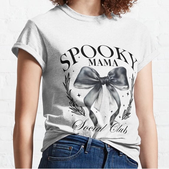 Hot Trending Black Bow Coquette Spooky Mama Social Club Classic T-Shirt Vintage Birthday Gifts