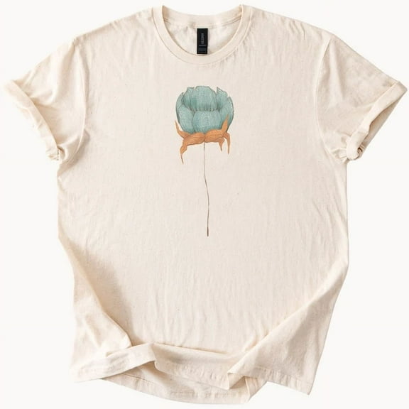 Hot Trending Blue flower bud graphic tee botanical art shirt for nature lovers Design Preview Only